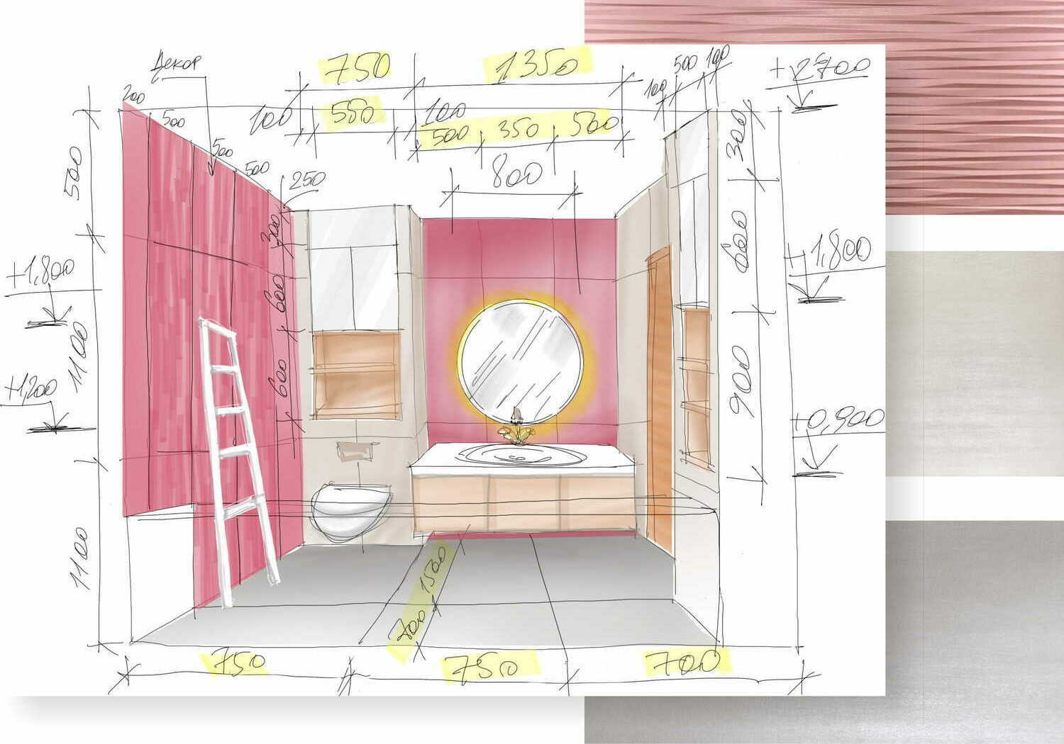 эскиз ванной комнаты